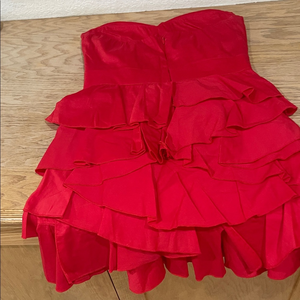 Red Ruffle Dress - Picture 2 of 3